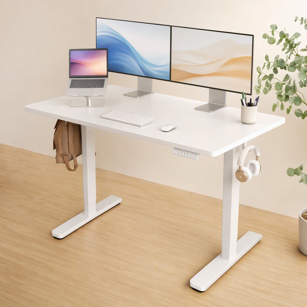 Office Furniture Group - Electric Standing Desk, Whole Piece Desktop,