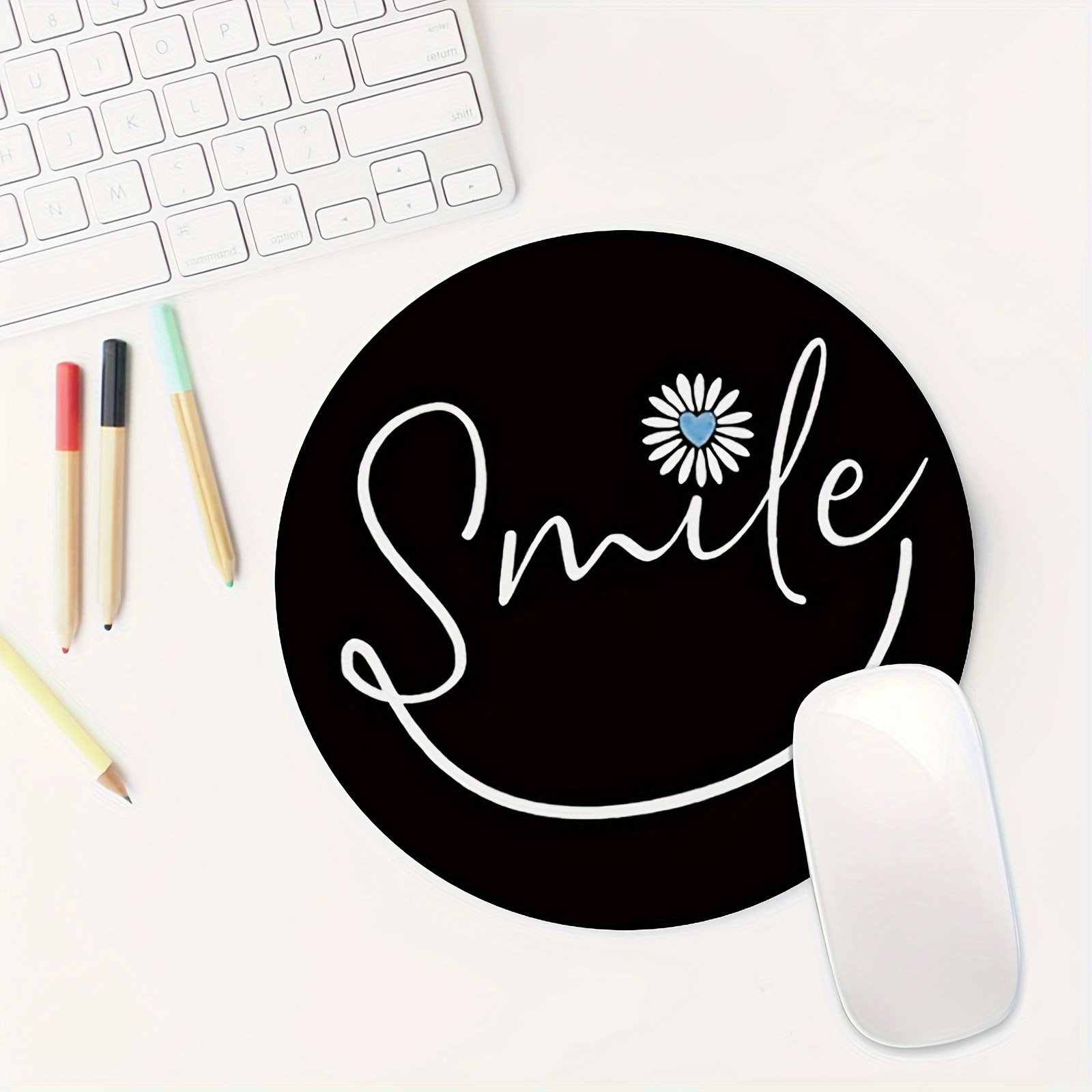 Office Furniture Brand - Smile pattern gaming mouse pad black