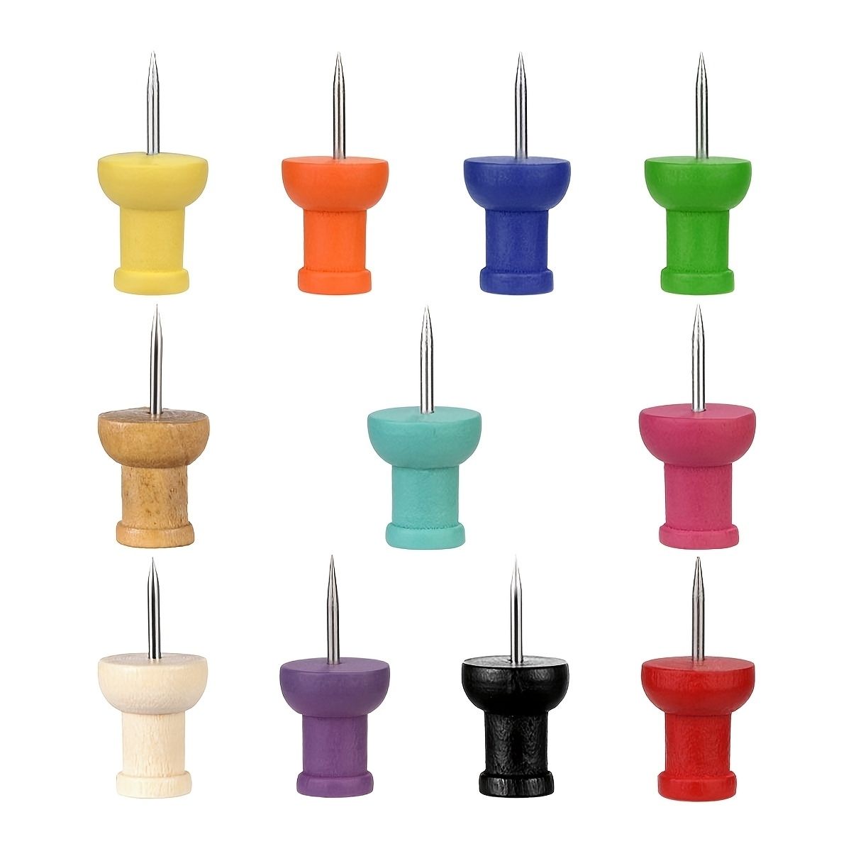 50Pcs Colorful Wood Push Pins  - đánh giá và giá Bulletin Board Cork