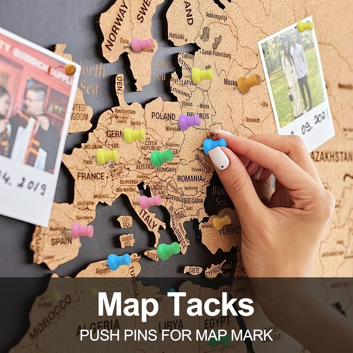 50Pcs Colorful Wood Push Pins  - đánh giá và giá Bulletin Board Cork