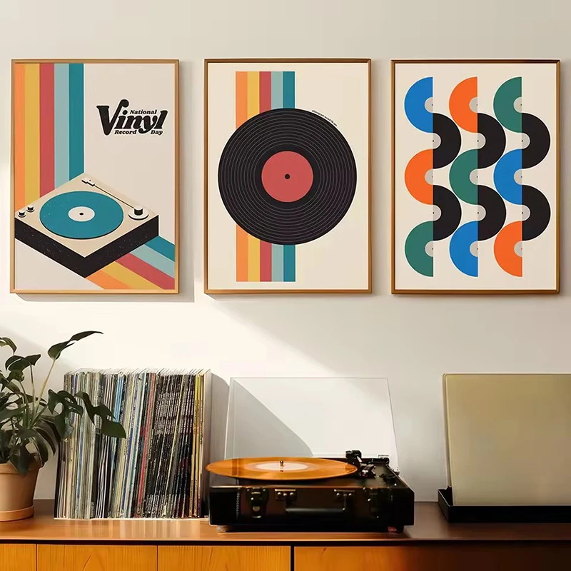 Mid Century Vinyl Record Canva - đánh giá và giá Office Furniture For Sale