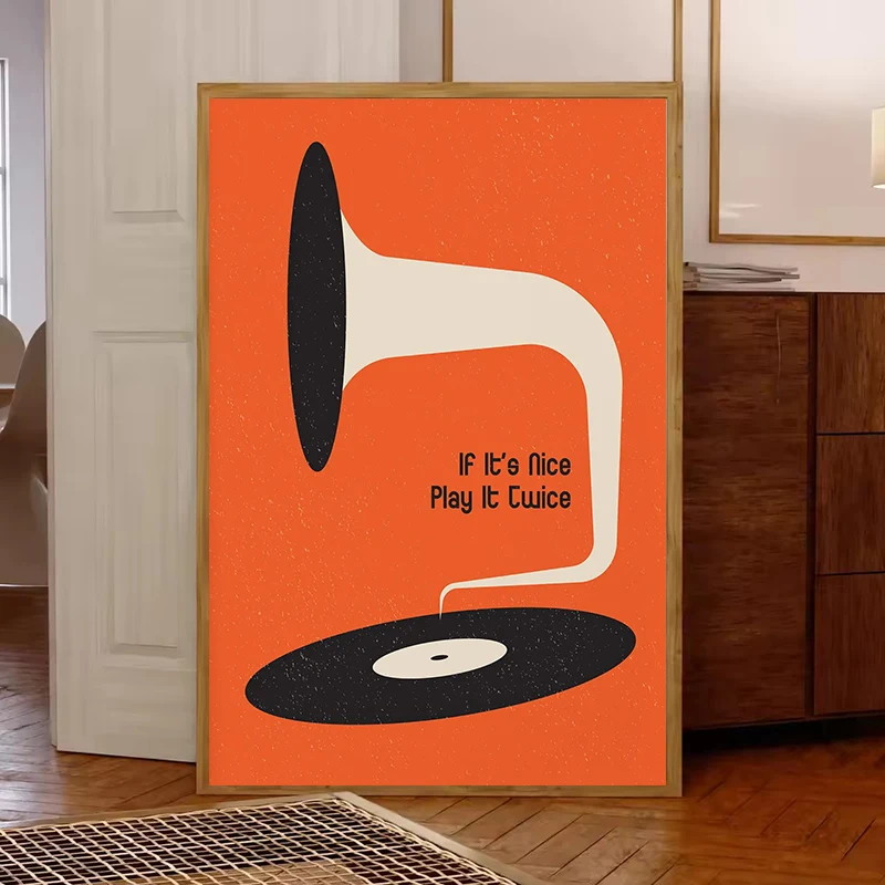 Mid Century Vinyl Record Canva - đánh giá và giá Office Furniture For Sale