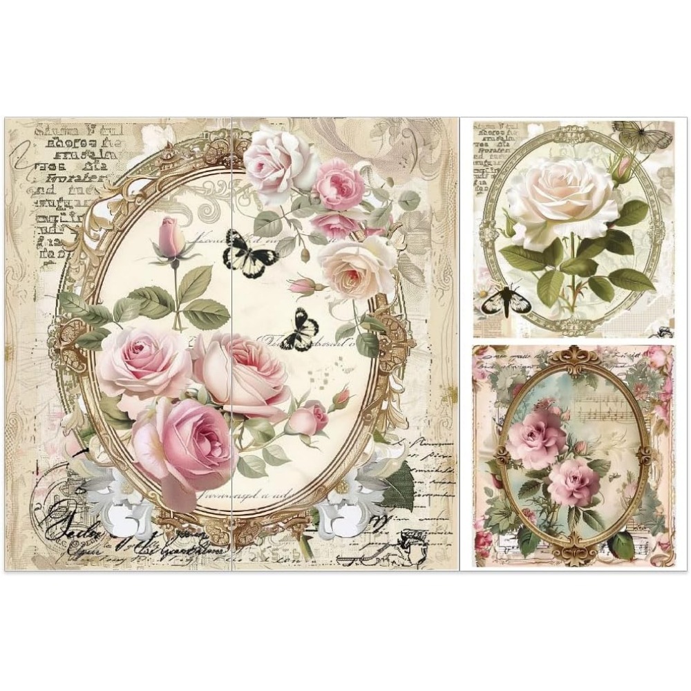 3pcs/Set Rose Rub on Transfers - đánh giá và giá Office Furniture Group