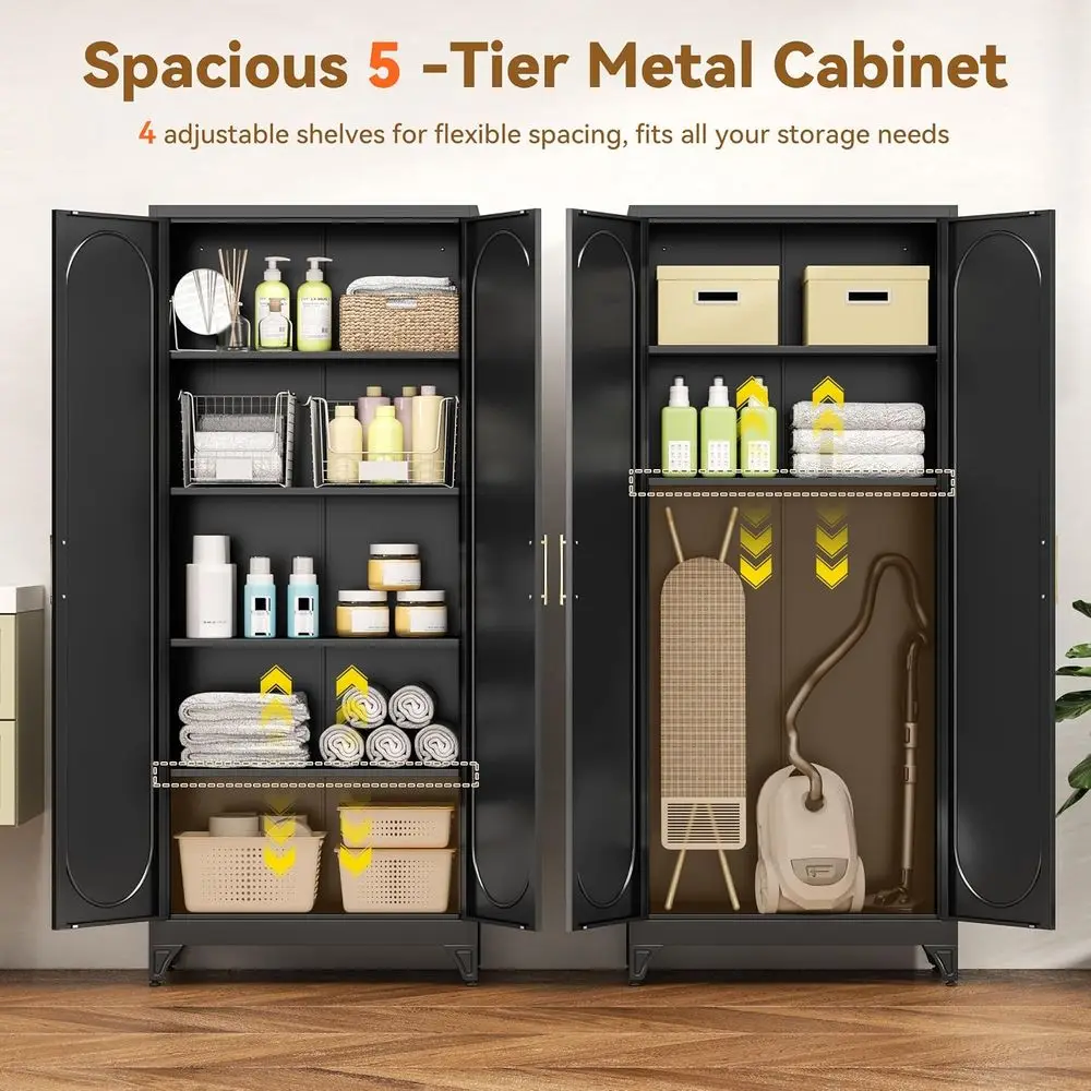 75 Tall Metal Kitchen Pantry C - đánh giá và giá Office Storage Cabinet