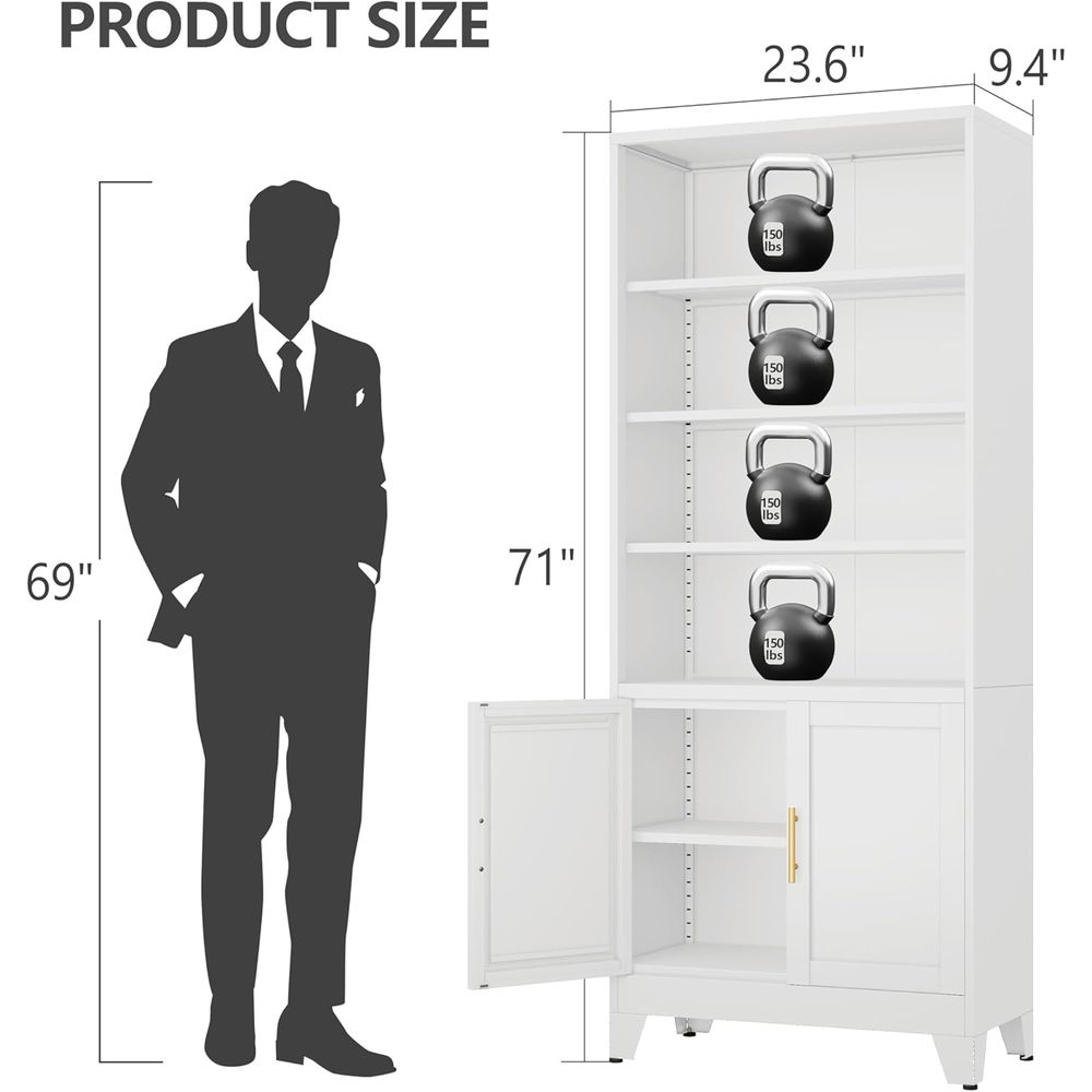 71 Tall White Metal Bookcases  - đánh giá và giá Office Storage Cabinet