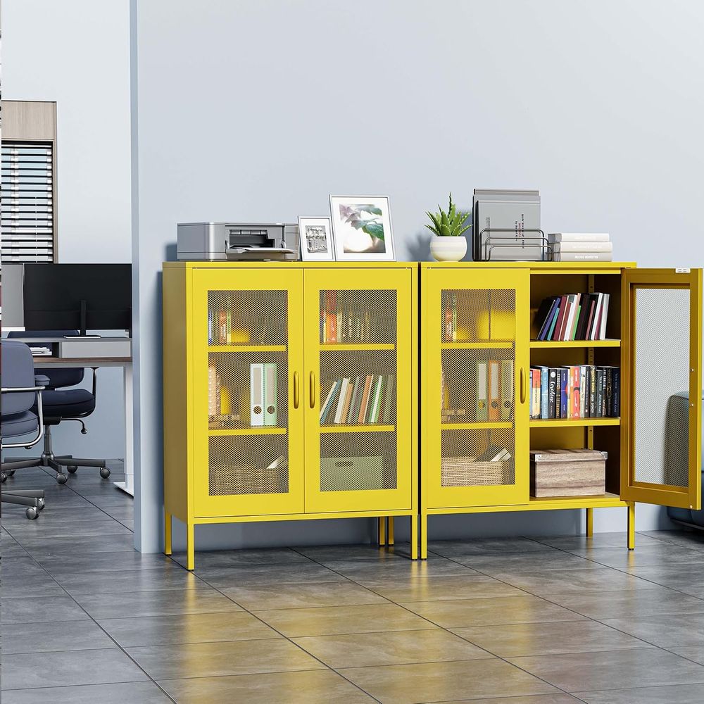 Mesh Metal Storage Cabinet wit - đánh giá và giá Office Storage Cabinet