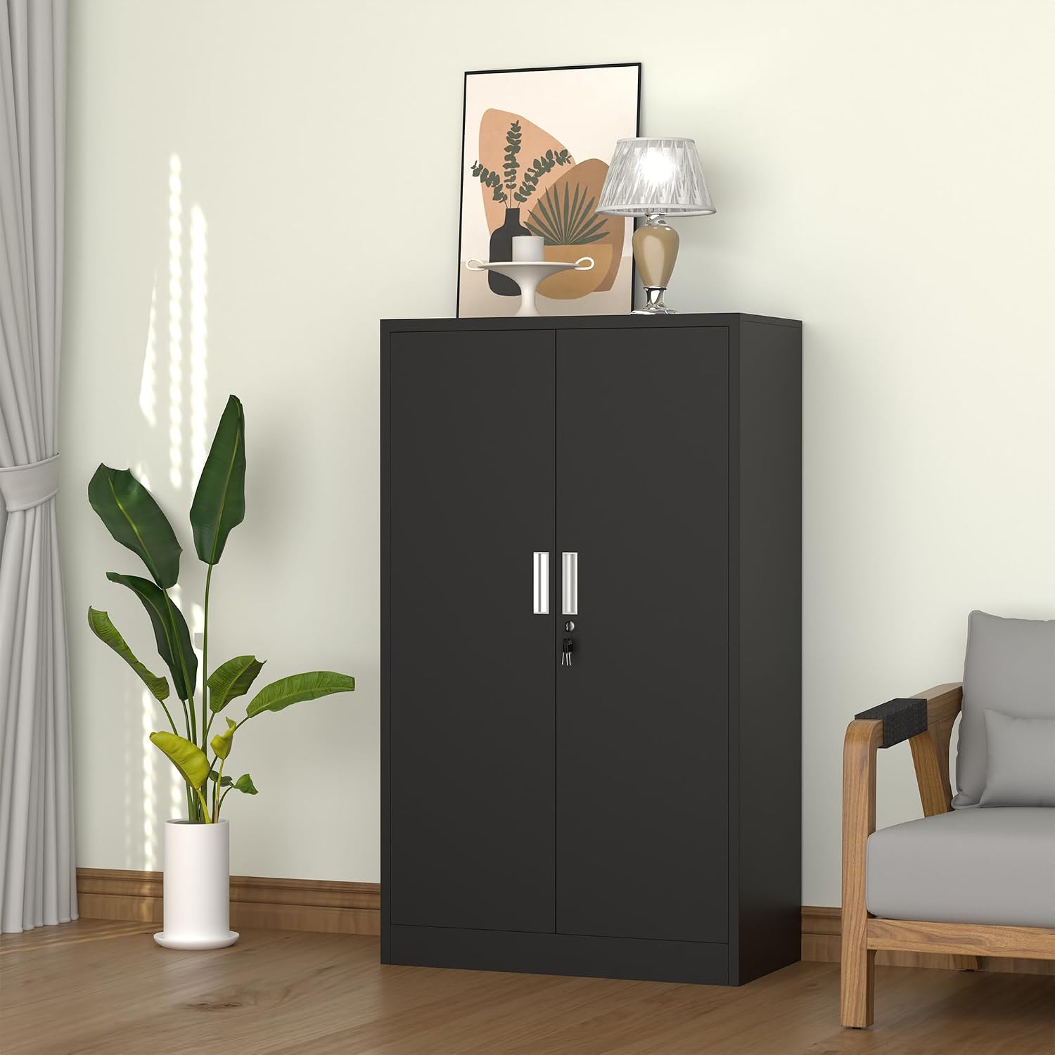 53.5 Inch Tall Metal Lockable  - đánh giá và giá Office Storage Cabinet