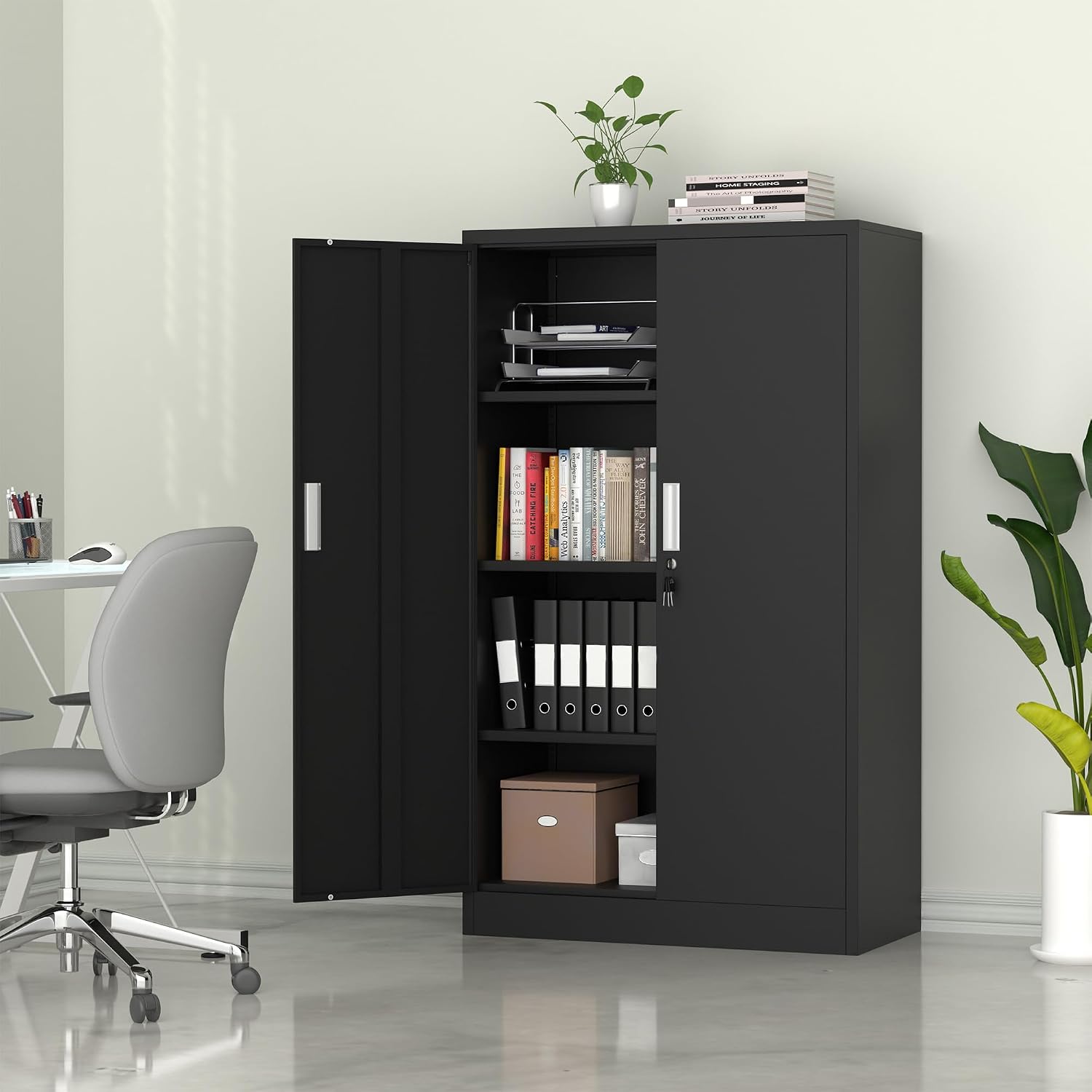 53.5 Inch Tall Metal Lockable  - đánh giá và giá Office Storage Cabinet